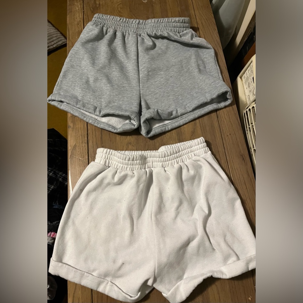 super soft loungewear shorts 2pc grey/white